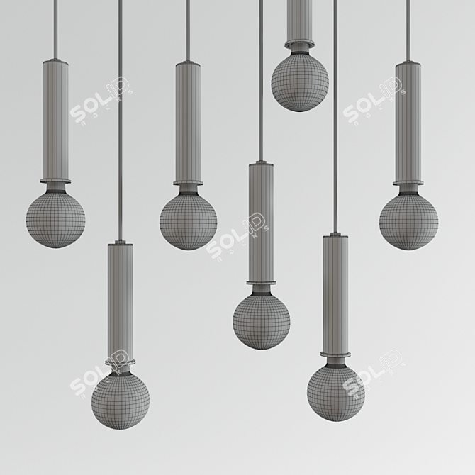 Elegant Ebarza Pendant Lamp 3D model image 2