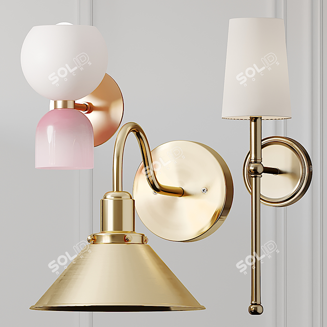 Title: Greta Gooseneck Sweetie Sconce 3D model image 1