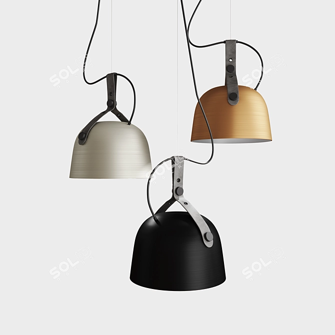 Nordic Leather Pendant Lamp 3D model image 1