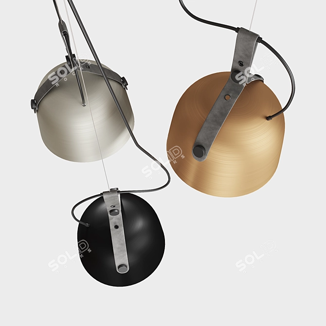 Nordic Leather Pendant Lamp 3D model image 2