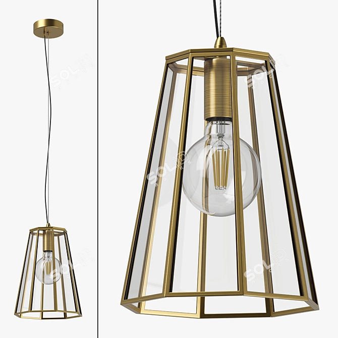 Modern Brass Genni Lightstar Chandelier 3D model image 1