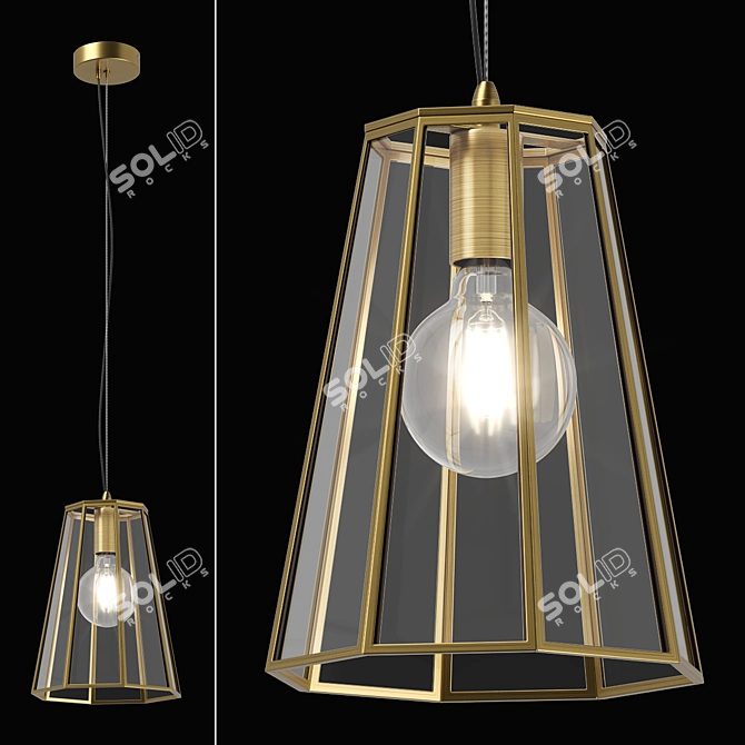 Modern Brass Genni Lightstar Chandelier 3D model image 2