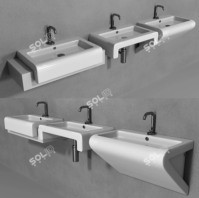 ArtCeram Washbasin: La Fontana L065 3D model image 1