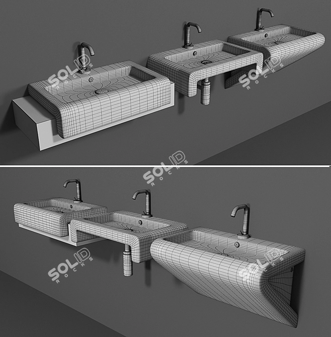 ArtCeram Washbasin: La Fontana L065 3D model image 3