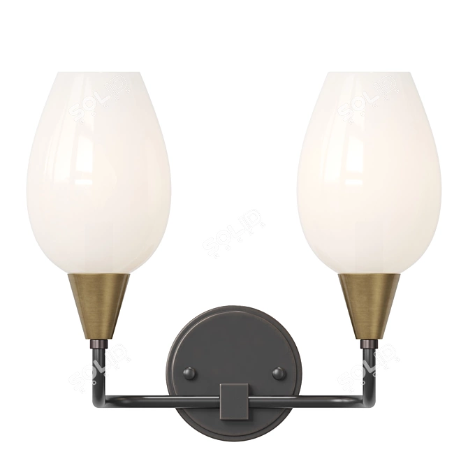 Viola Milk Glass Wall Lamp 3D model image 2