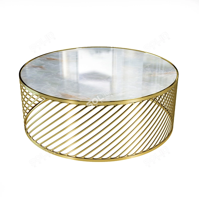 Modern Gold Pattern Table Set 3D model image 2