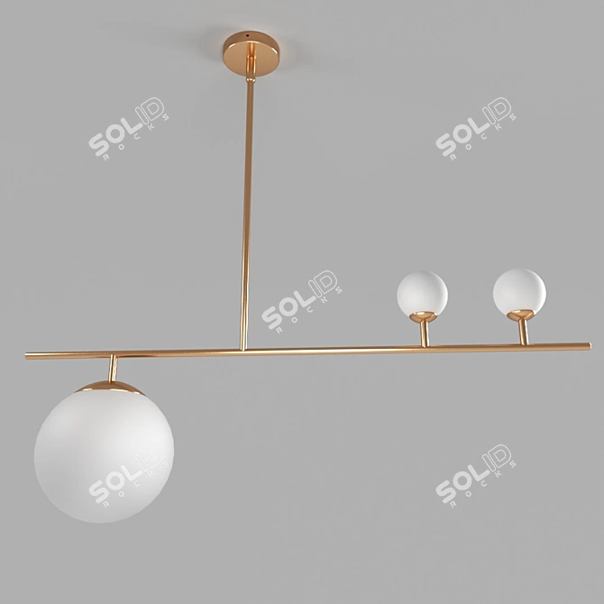 Sleek Modern Brass Pendant Light 3D model image 1