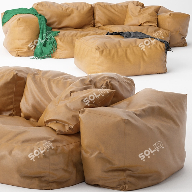 Modular Italian Sofa - Oblong Collection 3D model image 1