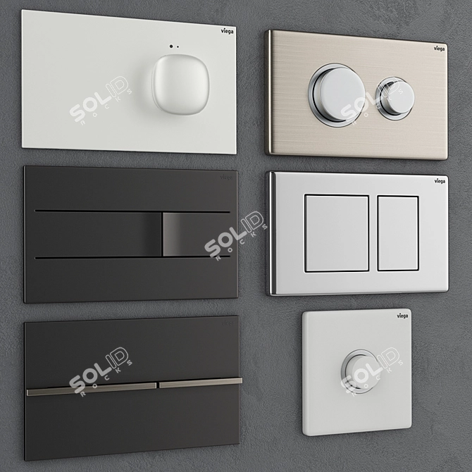 Luxury Flush Buttons for Viega 2 3D model image 2