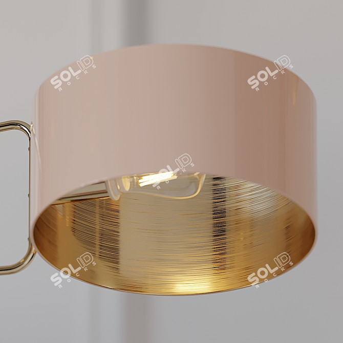 Elegant Brass Floor Lamp by Creativemary 3D model image 2