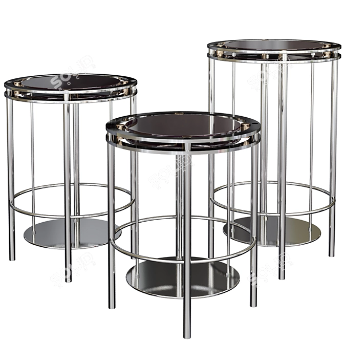 Elegant Marble Side Tables 3D model image 1