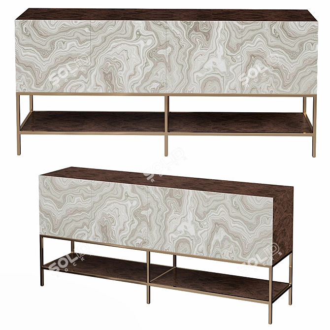 Elegant South Pasadena Console Table 3D model image 1