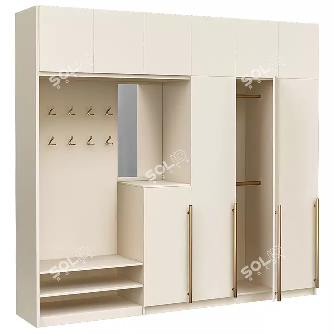 Stylish Closet Organizer 3D model image 1