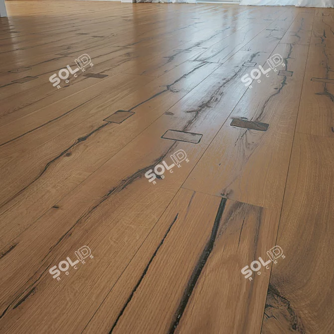 Exquisite Madagascar Oak Flooring 3D model image 1