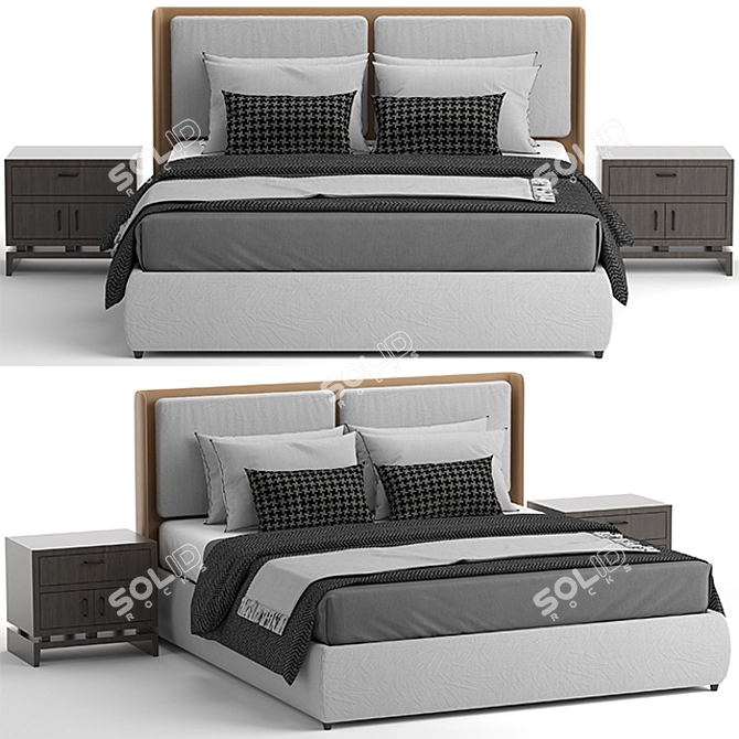 Modern Minimalist Kate Bed 3D model image 1