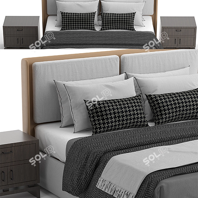 Modern Minimalist Kate Bed 3D model image 2