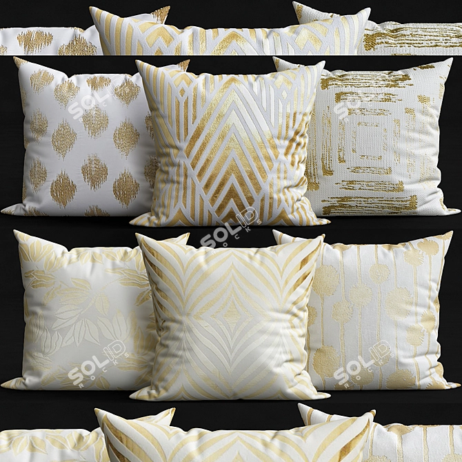 Luxury Throw Pillows: Elegant Home Décor 3D model image 1
