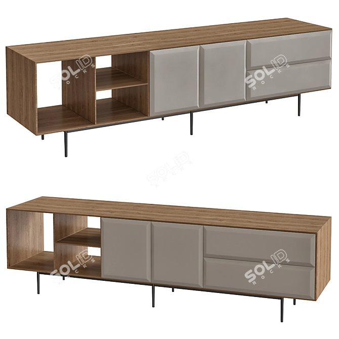 Elegant Minotti Console Table 3D model image 1