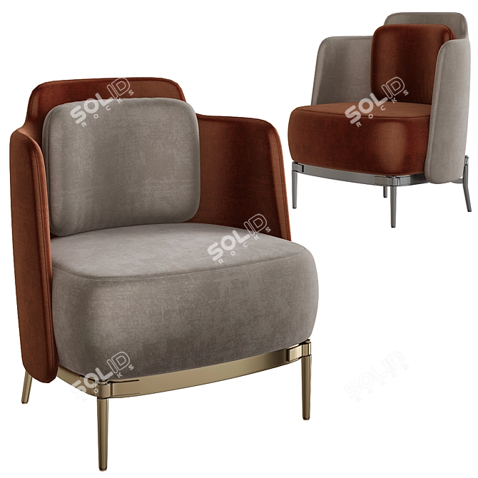 Minotti Tape Armchair 3D model image 1