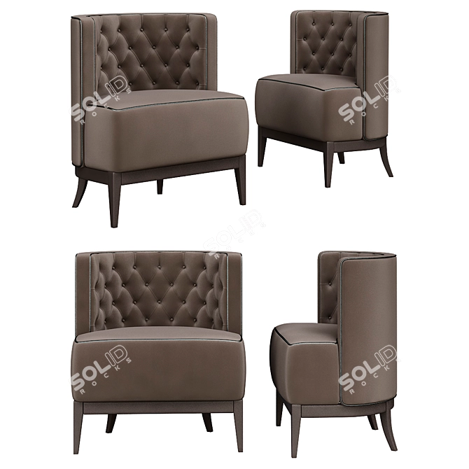 Title: Brabbu Bourbon Armchair: Timeless Elegance 3D model image 1