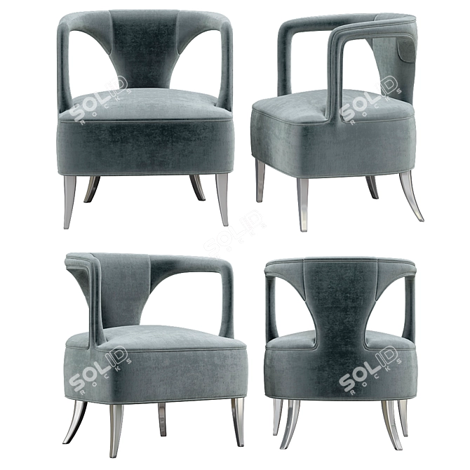 Karoo Armchair: Luxuriously Unwind in Style 3D model image 1