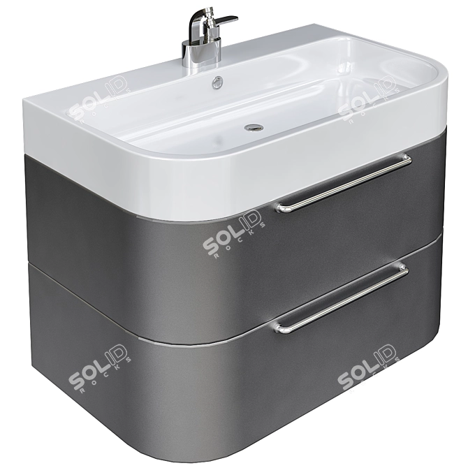 Sleek Sink Cabinets for Modern Bathrooms 3D model image 1