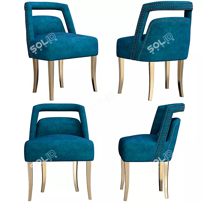 Elegant Cayo Dining Chair 3D model image 1