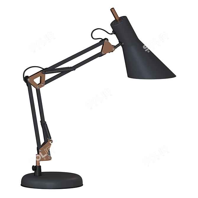 Black Metal Office Table Lamp: Norden 01032/1 3D model image 2