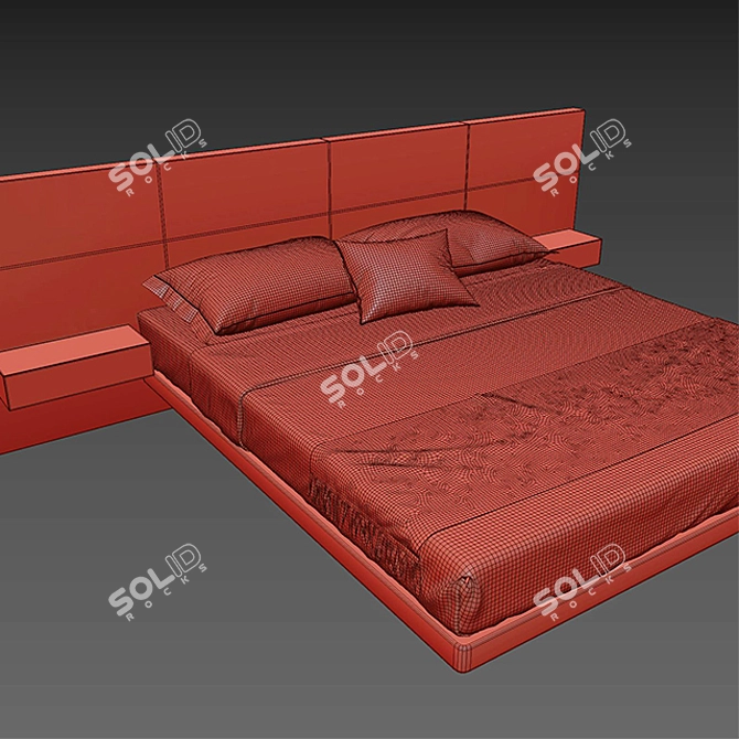 Modern Box Bed: 3DMax Design 3D model image 3