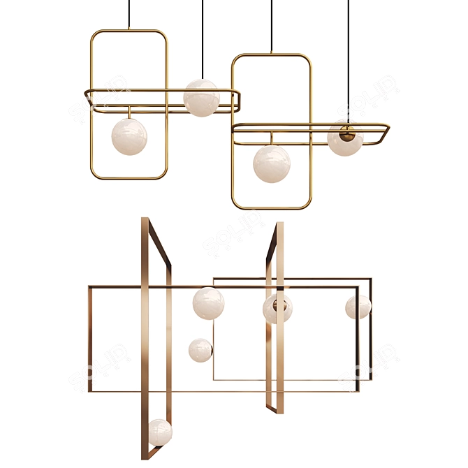 Elegant Chandelier Collection - 2 Designs 3D model image 3