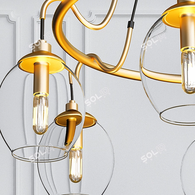 Rustic Brass Nostalgia Chandelier 3D model image 2