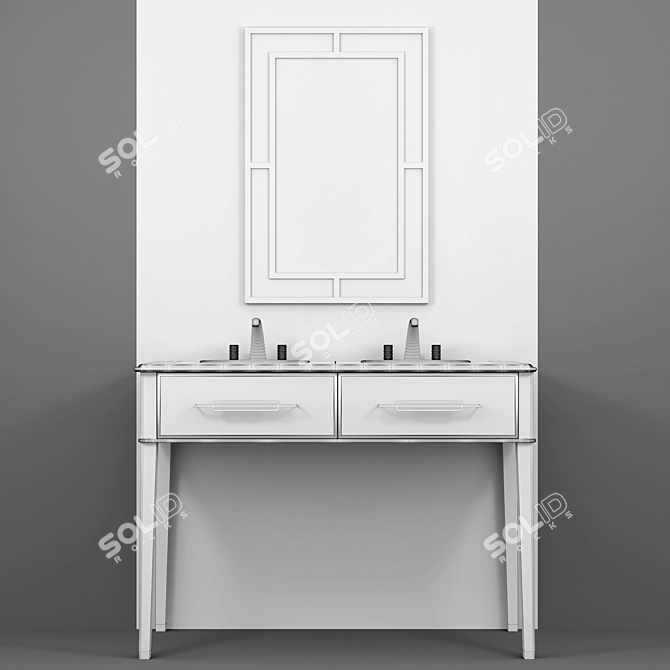 Modern Bathroom Furniture Set 3D model image 3