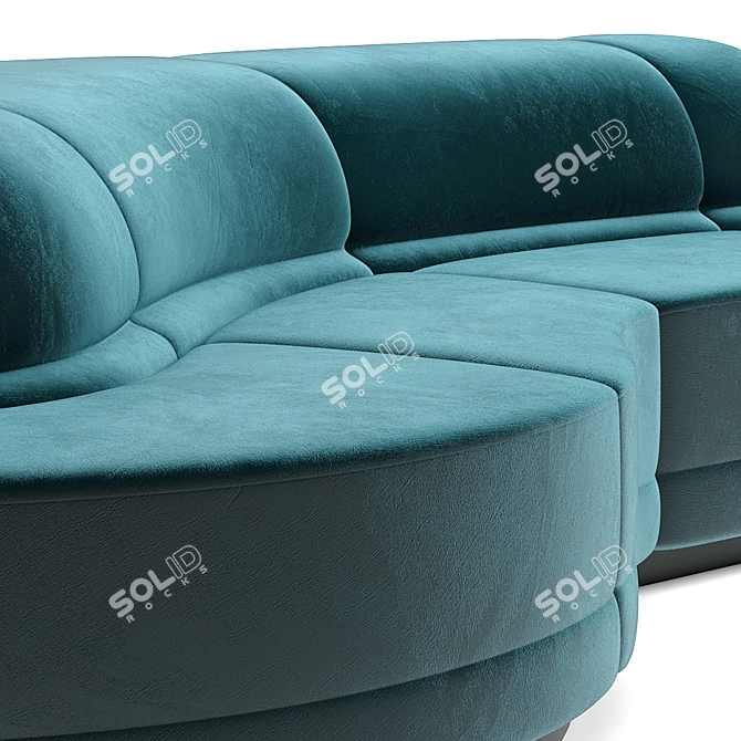 Elegant Round Modular Sofa 3D model image 2
