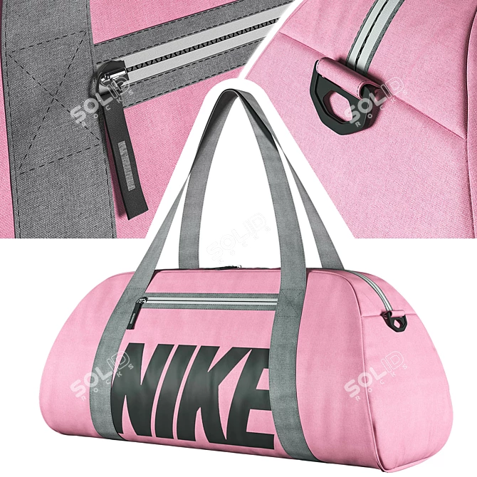 Title: Pink Nike Gym Club Duffel Bag 3D model image 2