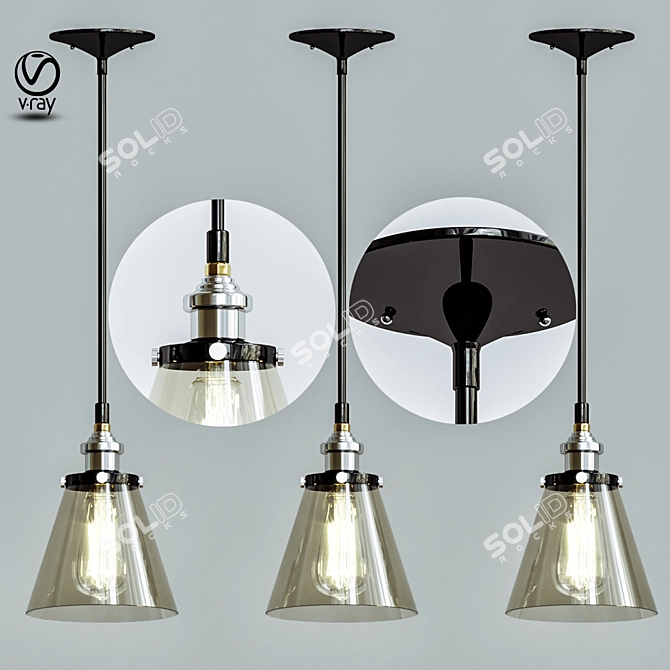 Modern Industrial Lighting Fixture 3D model image 1