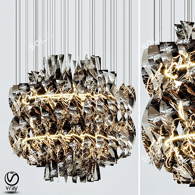 Aura Fumo Chandelier: Elegant Illumination 3D model image 1