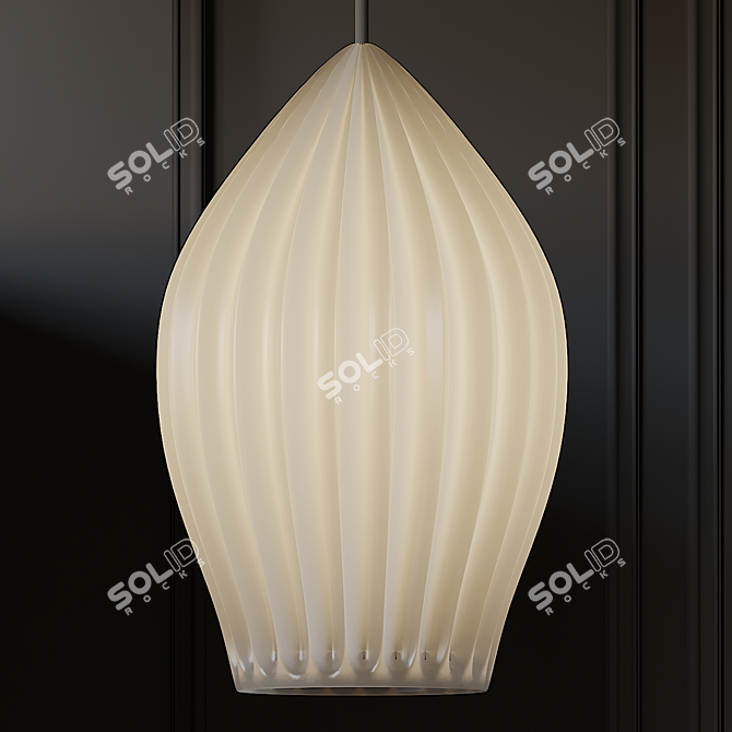 Elegant Fin Pendant Light 3D model image 1