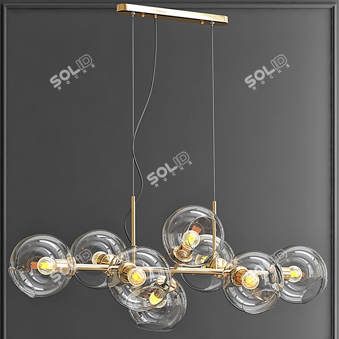 Staggered Glass Chandelier - Modern Elegance 3D model image 2