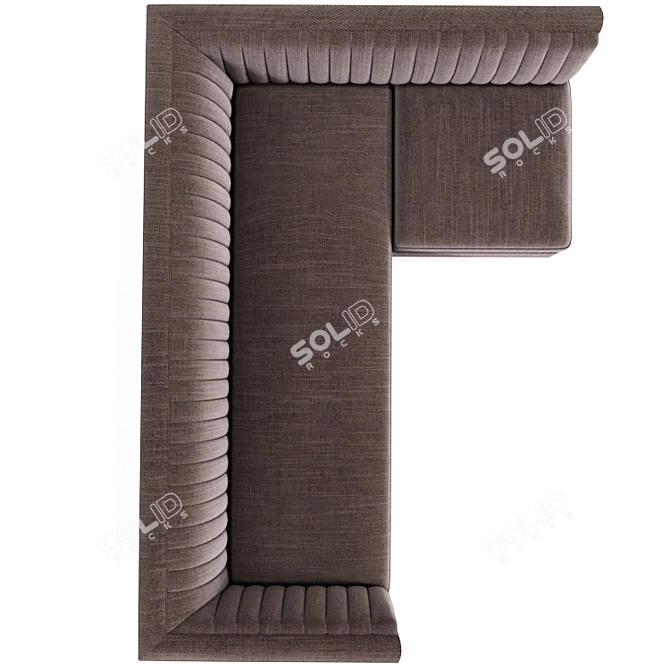 Curvy Lounge Chaise: Chelsea Elegance 3D model image 2