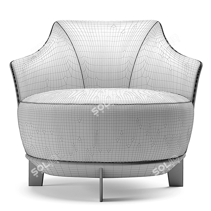 Sleek Alberta Armchair: Jammin' Style 3D model image 2