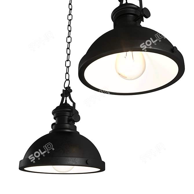 Vintage Loft Pendant Light 3D model image 2