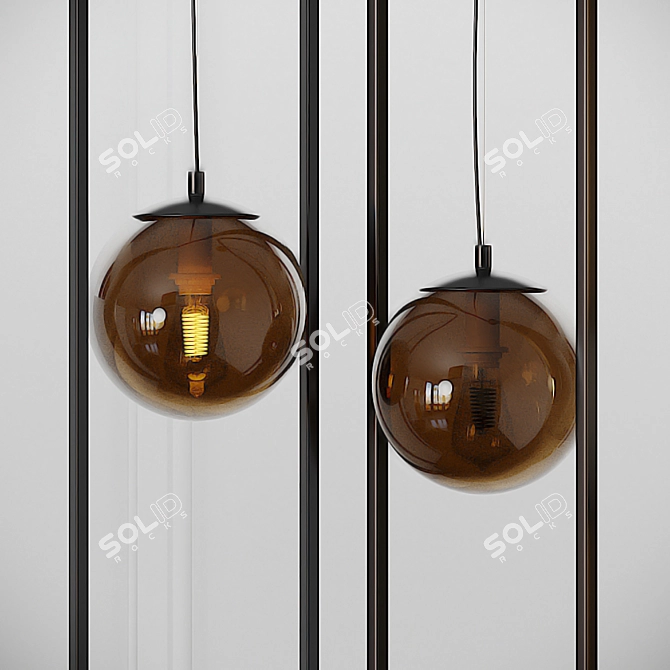 Elegant Metal Pendant Lamp - Adriani e Rossi Edizioni 3D model image 3