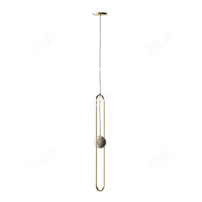 Elegant Metal Pendant Lamp - Adriani e Rossi Edizioni 3D model image 12