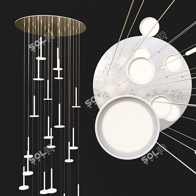 Title: Industrial Elegance Pendant Light 3D model image 1