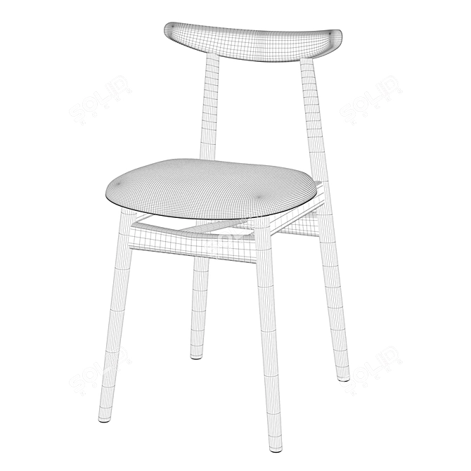 Fameg Finn A-1609: Beech Wood Dining Chair 3D model image 2