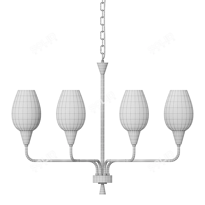 Elegant Glass Pendant Lamp 3D model image 3