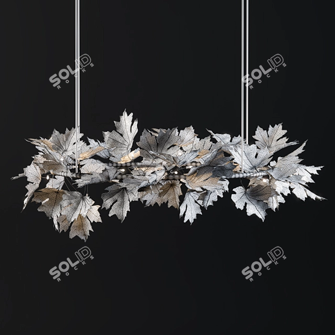 Elegant Leaf Pendant 3D model image 2