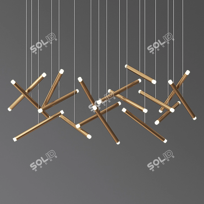 Sleek LED Chandelier: Striking Illumination 3D model image 2