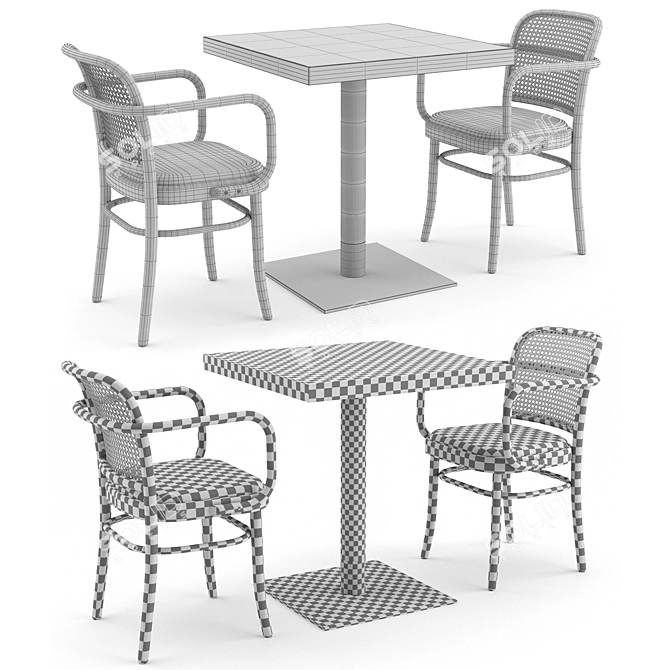 Vienna Thonet Coffee Tables - Sherry and Pastis 3D model image 3