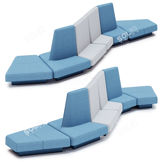 Modern Rhyme Modular Seating 3D model image 1
